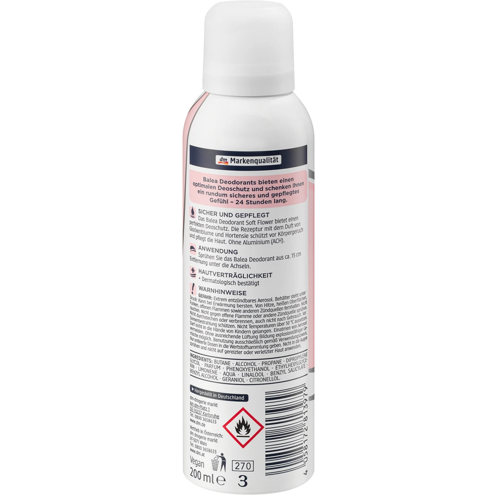 Balea - Déodorant en spray Soft Flower, 200 ml