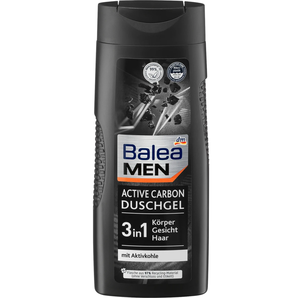 Balea Men - Gel douche au charbon actif 3 en 1, 300 ml