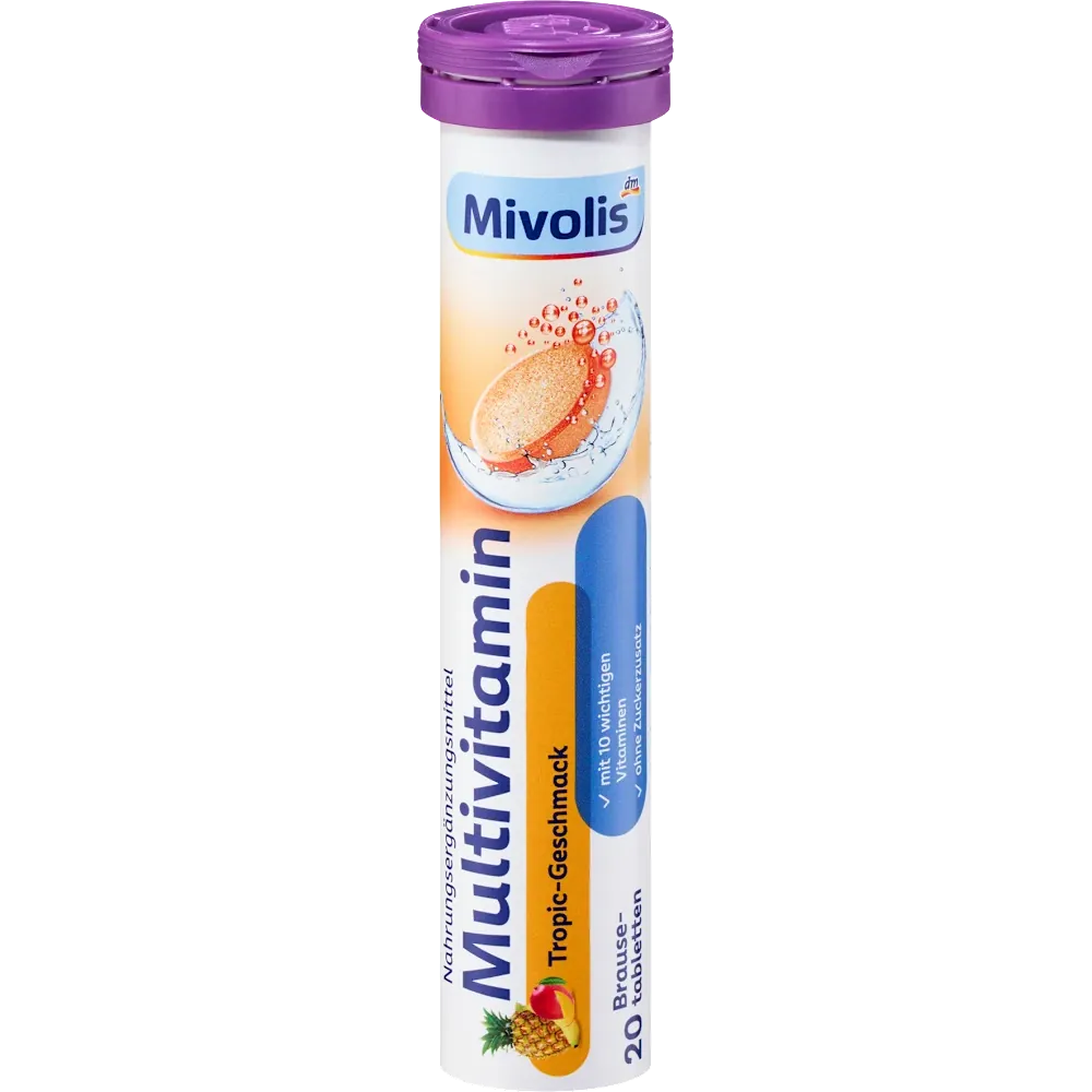 Mivolis - Comprimés effervescents multivitaminés, 20 comprimés, 82 g