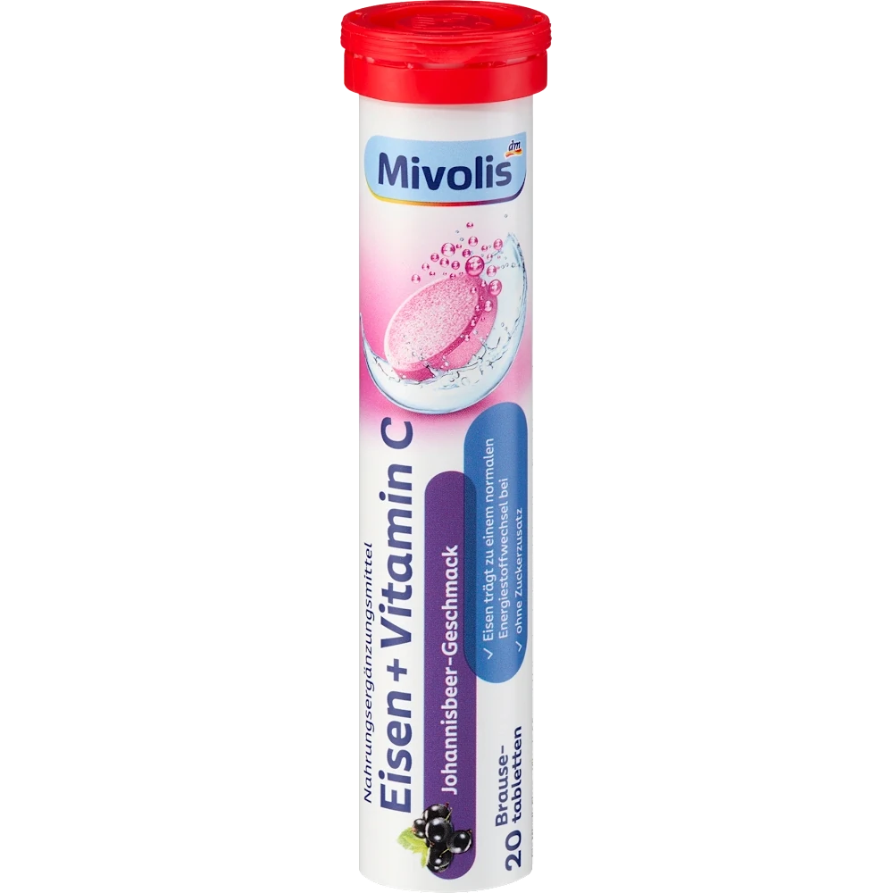 Mivolis - Comprimés effervescents Fer + C, 20 comprimés, 82 g