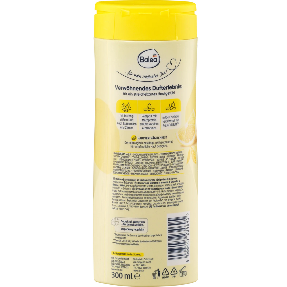 Balea - Crème de douche Babeurre et Citron, 300 ml