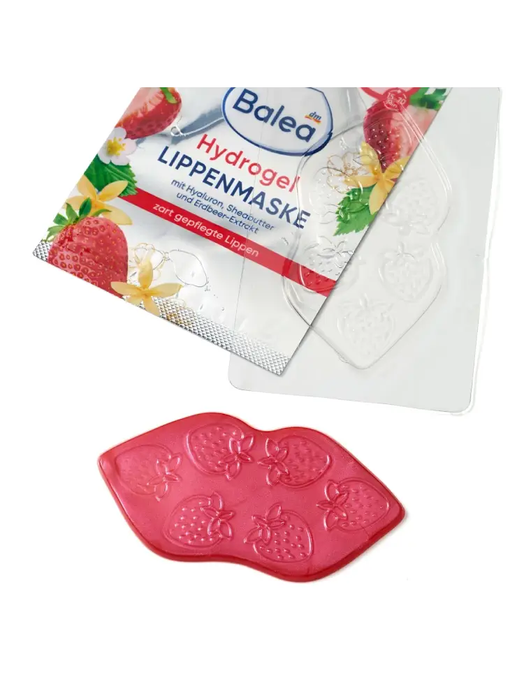 Balea - Masque à lèvres hydrogel fraise vanille, 1 pièce.