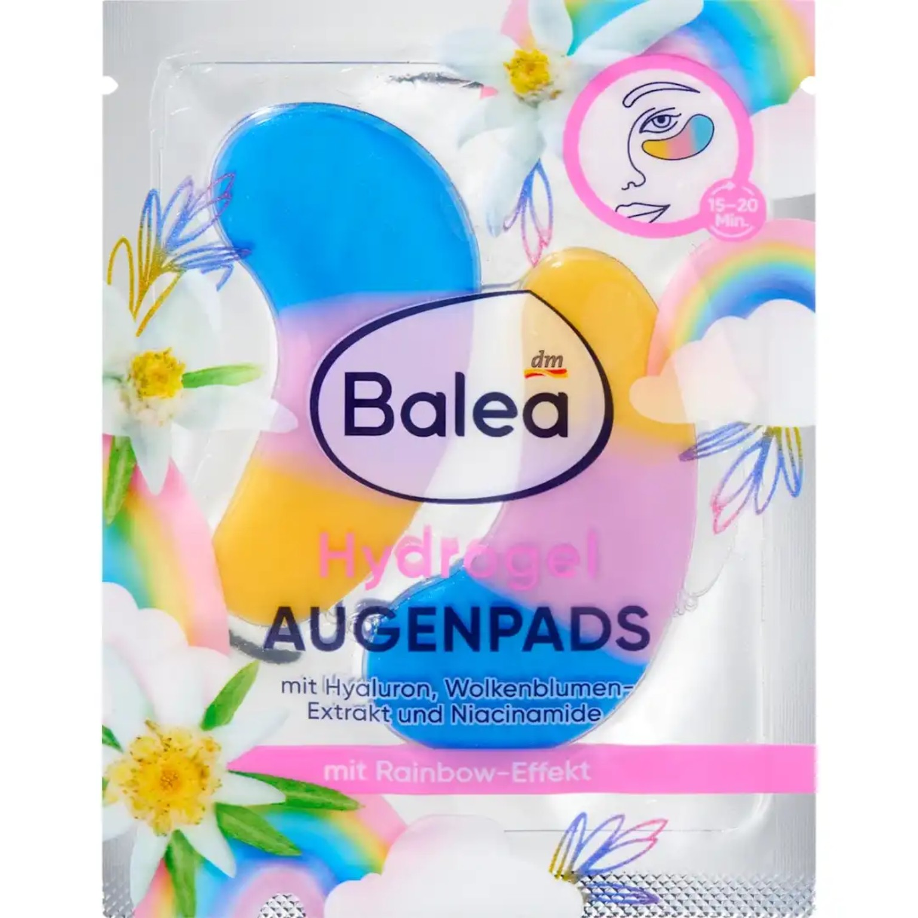 Balea - Patchs oculaires hydrogel arc-en-ciel (1 paire), 2 pièces