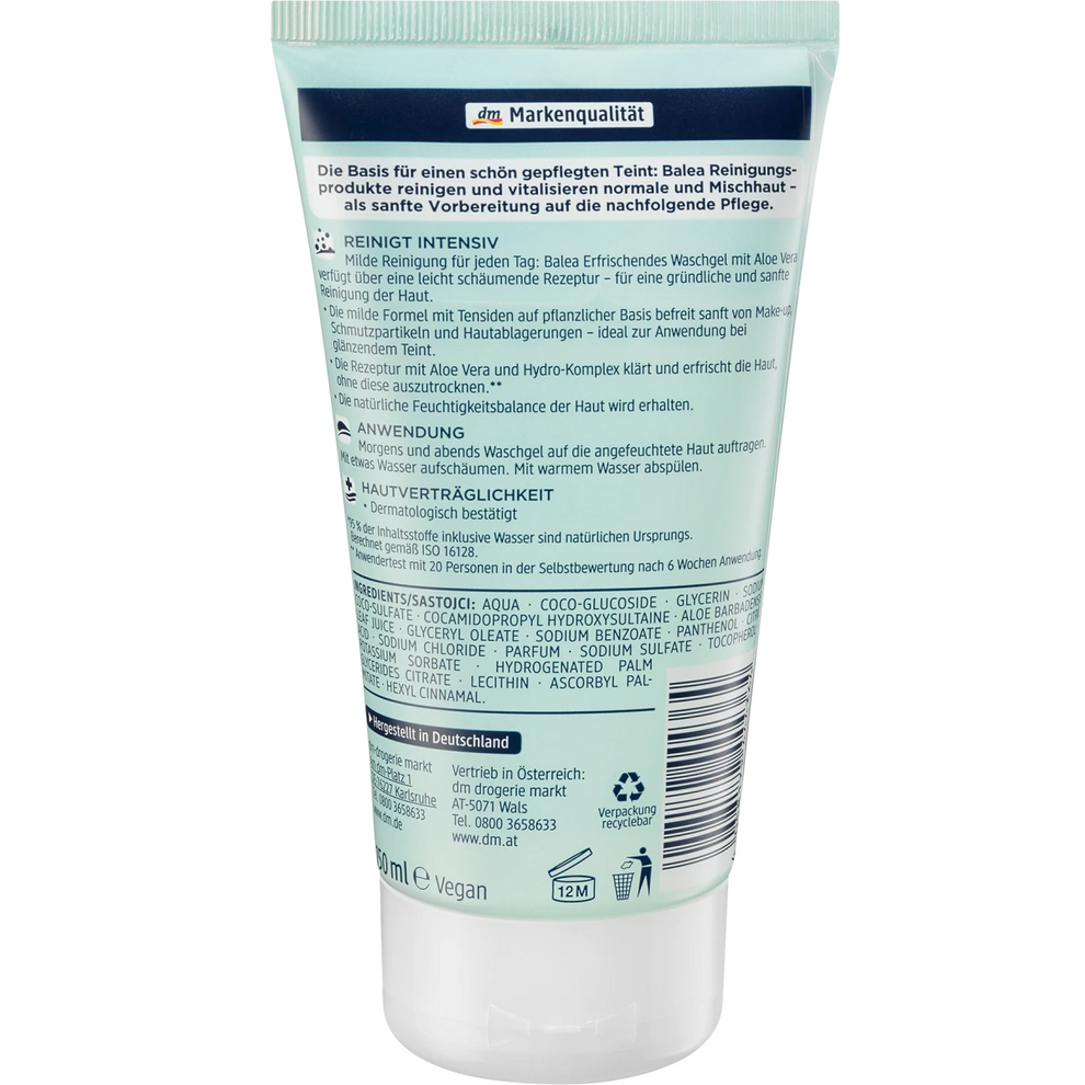 Balea - Nettoyant visage rafraîchissant, 150 ml