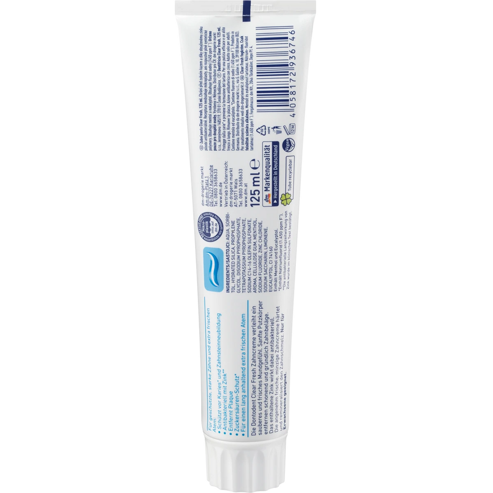 DontoDent - Dentifrice Clear Fresh, 125 ml