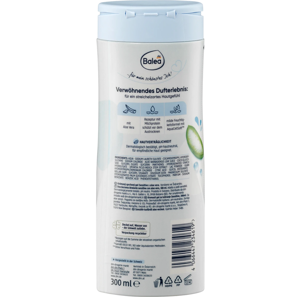 Balea - Gel douche crème pour peaux sensibles, 300 ml