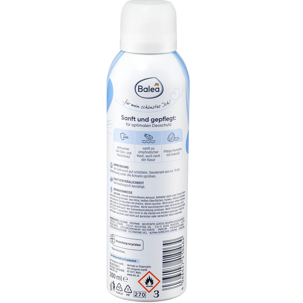 Balea - Déodorant en spray pour peaux sensibles, 200 ml